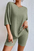 Plain Ribbed Loose Fit Two Piece Lounge Set